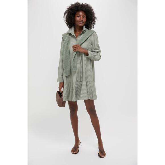 TUCKERNUCK Green Stripe Callahan Shirt Dress Size S NWT Retail $148 Tuckernuck - Picture 7 of 8